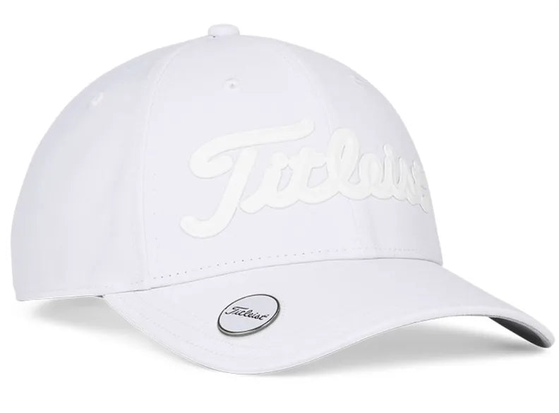 Titleist Mens Golf Cap | Players Performance Ball Marker (White/Black)