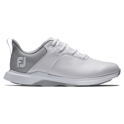[982055] Footjoy Womens Golf Shoes | Pro Lite 3d (White/Grey, 5)