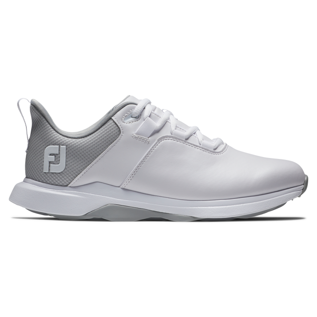 [982055] Footjoy Womens Golf Shoes | Pro Lite 3d (White/Grey, 5)