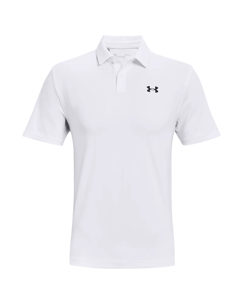 [1368122100M] Under Armour Mens Golf Shirt | T2G Polo (White, M)