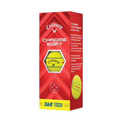 [3000964G] Callaway Golf Balls | Chrome Soft Triple Track 360 (Yellow, 2025)