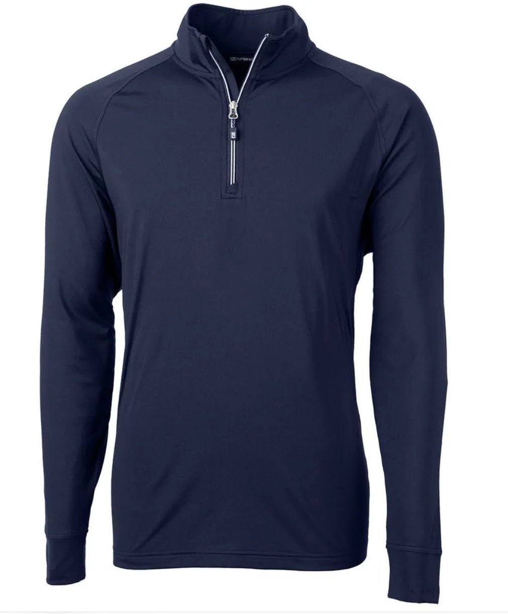 Cutter and Buck Mens Golf Pullover | Adapt Eco | Quarter Zip | Navy-Blue