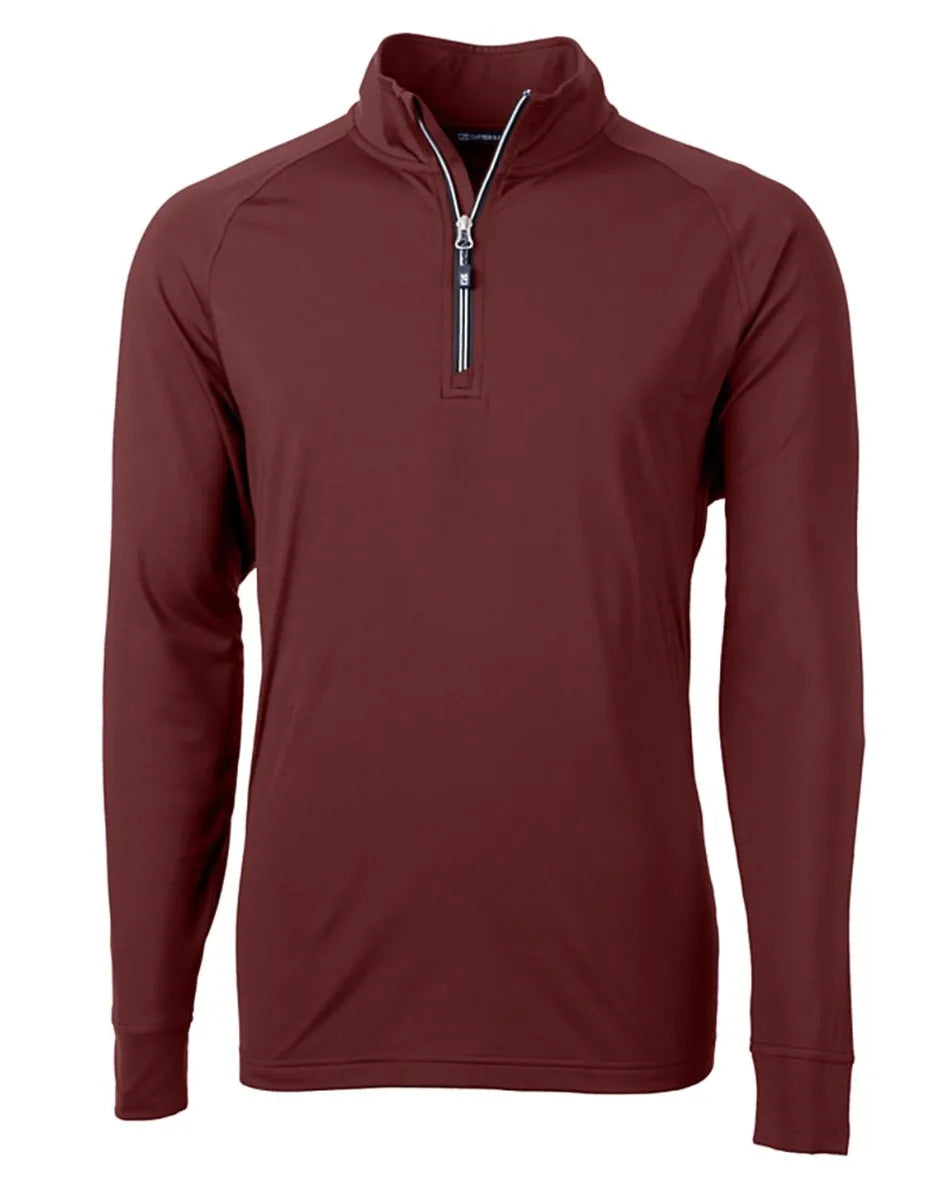 Cutter and Buck Mens Golf Pullover | Adapt Eco | Quarter Zip | Burgundy