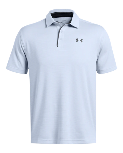 [1290140470M] Under Armour Mens Golf Shirt | Tech Polo | Striped (Light Blue, M)