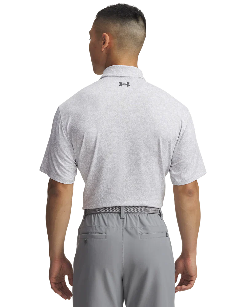 Under Armour Men's Golf Polo | Playoff 3.0 Printed Polo | Light Grey