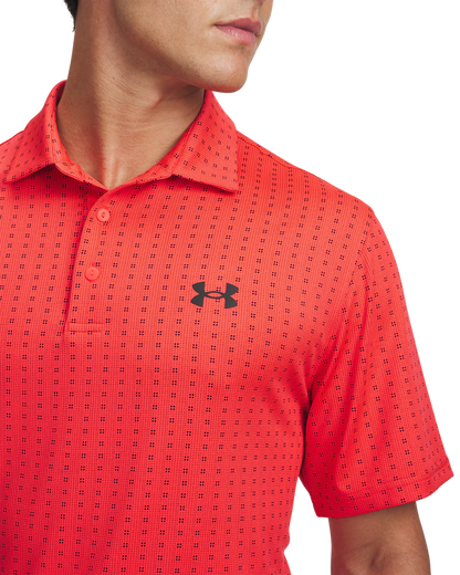 Under Armour Men's Golf Polo | Playoff 3.0 Printed Polo | Racer Red