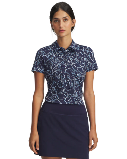 Under Armour Women's Golf Shirt | Playoff 3.0 Printed Polo | Midnight Navy