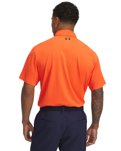 Under Armour Men's Golf Shirt | Pique Polo | Orange/Black
